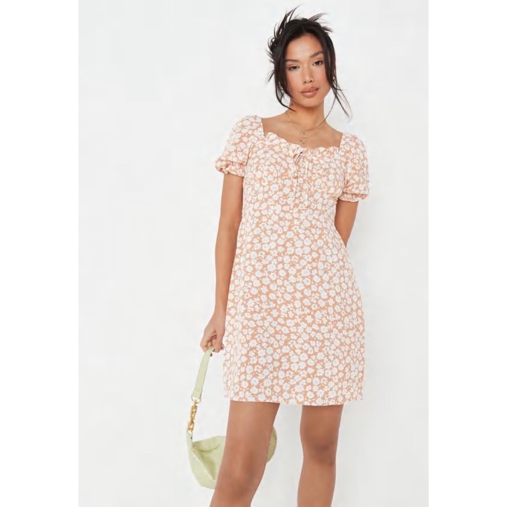 Mini peach floral dress